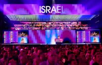 Reakcija gledalaca na glasove Izraelu tokom finalne večeri 68. Evrosonga u Malmeu
